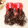 2Pcs Wavy Kids Hairpin Wig Cute Wig Braid Hairpin Hair Accessories Children Hair Clip  Girls