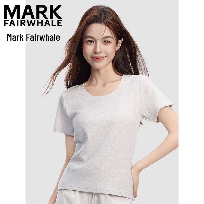 MARK FAIRWHALE Women s Ribbed Round Neck Short Sleeve T-Shirt 2XL