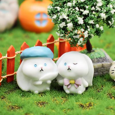 Ornamental Bunny Statue Decoration Cute Dollhouse Figurine Micro Landscape Resin Ornament Car