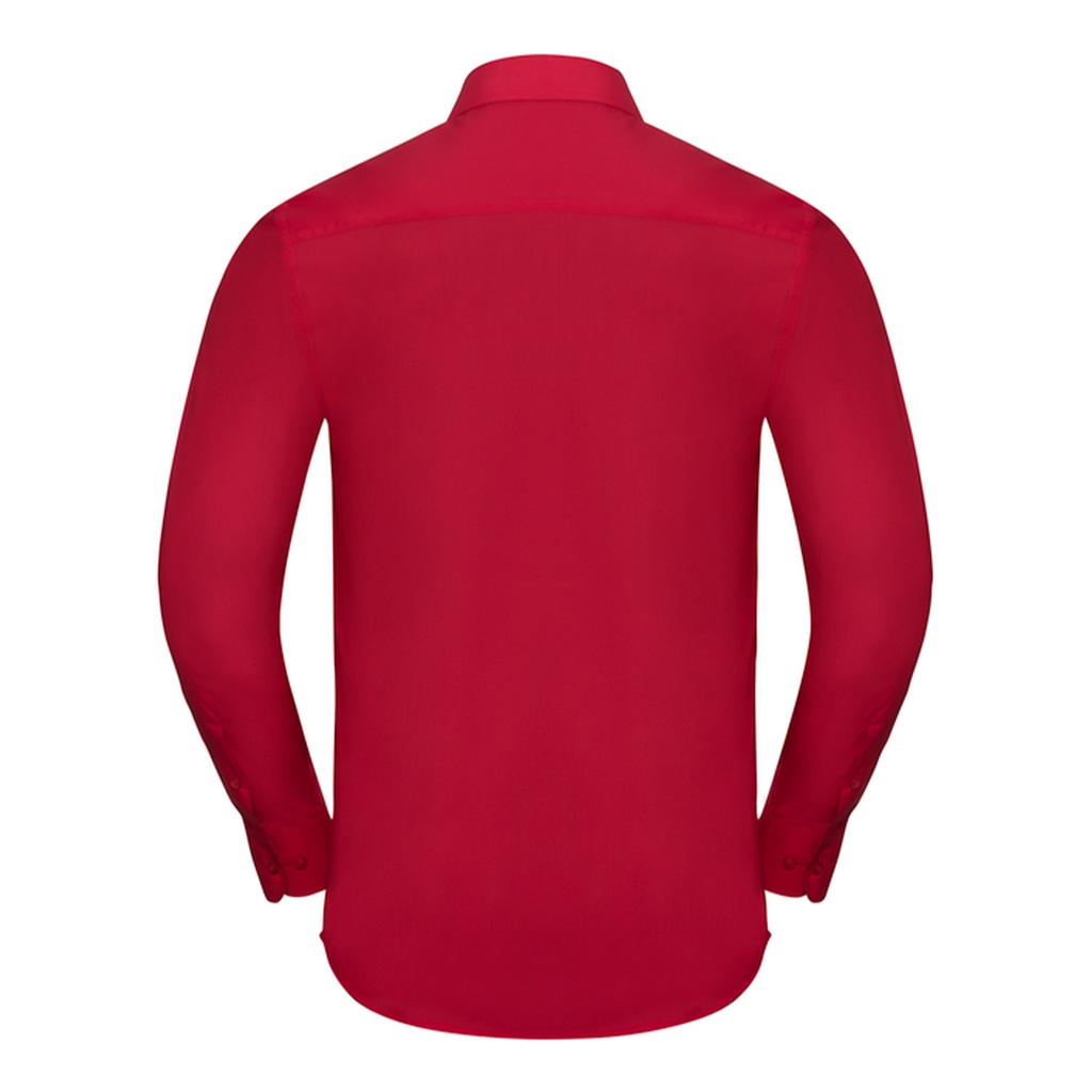 Russell Collection Mens Poplin Tailored Long-Sleeved Shirt