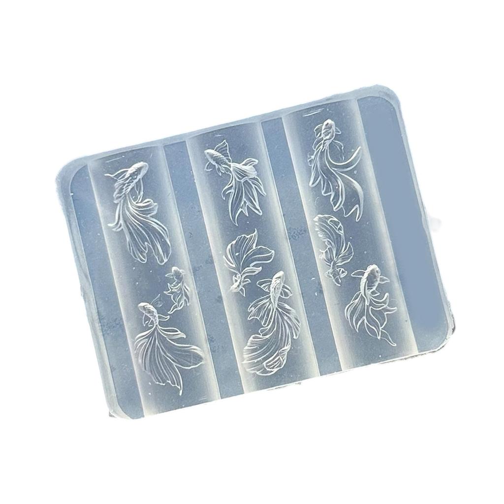 Silicone Nail Art Mould With Sea Shell Fish and Mermaids Patterns Easy Demolding for Manicure