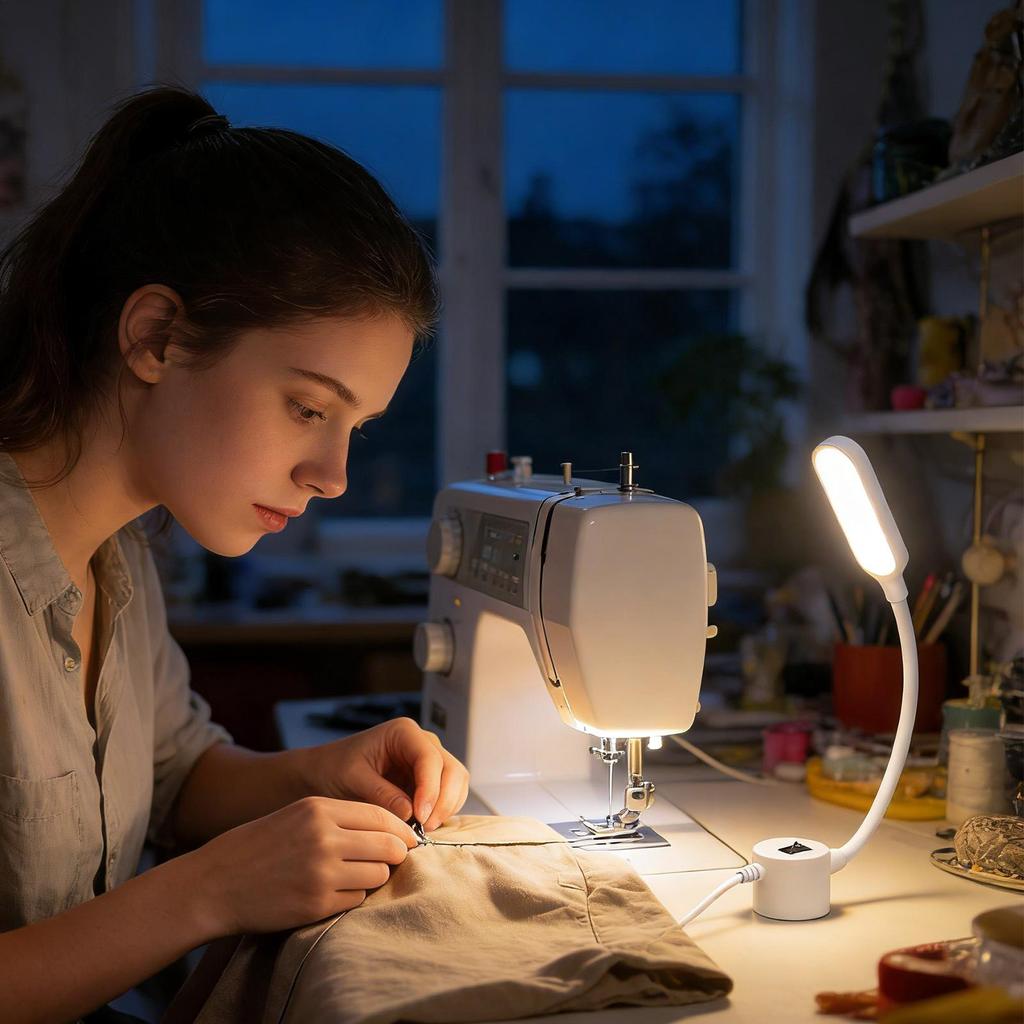 Lâmpada de LED para Máquina de Costura 360 Flexível Ajustável Pescoço de Ganso Lâmpadas de Trabalho Luzes Industriais com Base Magnética para Bancada