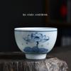 Hand-painted Ceramic Tea Cup Master Cup Single Cup Household Kung Fu Tea Set Small Cup Blue and White Underglaze Color Tea Bowl