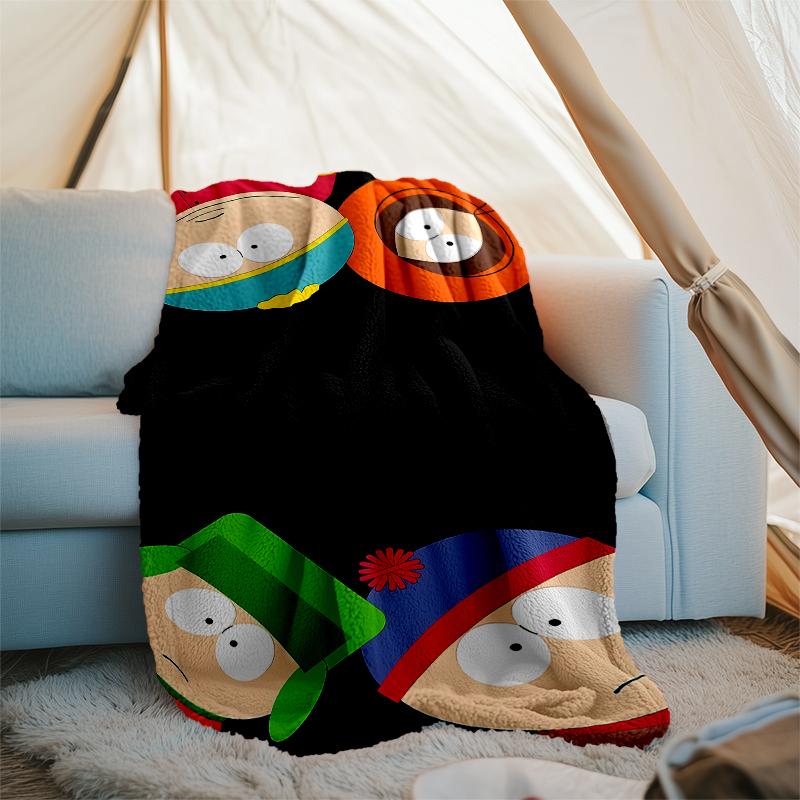 South Park Theme Printed Blanket - Perfect for Couch, Bed, Travel & Outdoor Use | Machine Washable, Cozy & Durable.