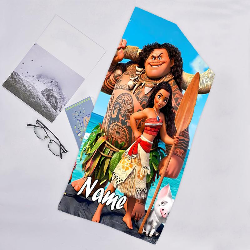 1pc Princess3 Beach Towel with Custom Name, Beach/Swimming/Bath/Picnic/Camping Towel, Suitable for Seaside Beaches