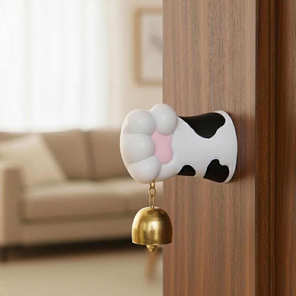 Cute Cow & Doorbell - Creative Animal Door Decor With Push Button Chime, Fun Decorative Door Accessory For Room, Entryway & Living Room