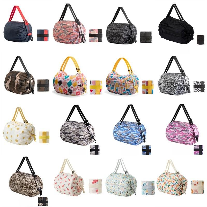 Nylon Foldable Shopping Bag With Large Capacity Waterproof Tote For Grocery Use