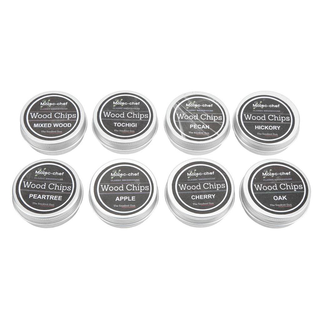8 Pezzi Chip di Legno per Affumicare Whiskey Kit Affumicatore per Cocktail Chip Affumicanti per Bevande Affumicate