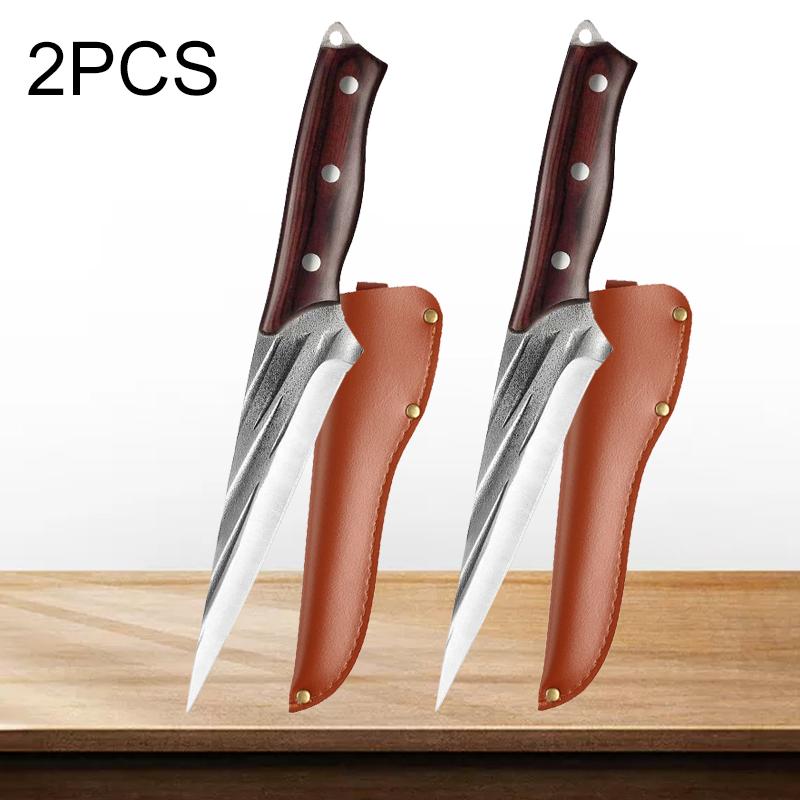 5inch Boning Knife Hande Forged Slaughtering Sheep Meat Cutting Sharp Knives Stainless Steel Kitchen Cleaver Butcher with Cover