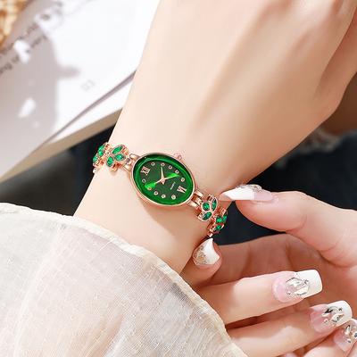 Nova Chegada Moda Design de Folha Relógios de Pulso Femininos Marca Top Relógio de Quartzo Feminino Estilo Bracelete Relógio Elegante Presente para Mulheres