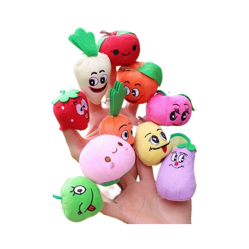 Apple Short Plush Finger Puppet Toy With Soft Pp Cotton For Toddler Playtime