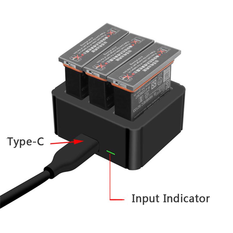 3 In 1 Multi Smart Battery Charger Hub Batteries Charging  For DJI OSMO Action