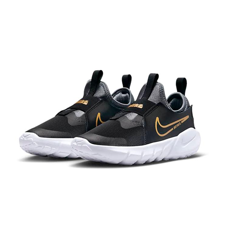 New Nike Flex Runner 2 PS "Black Metallic Gold DJ6040-007