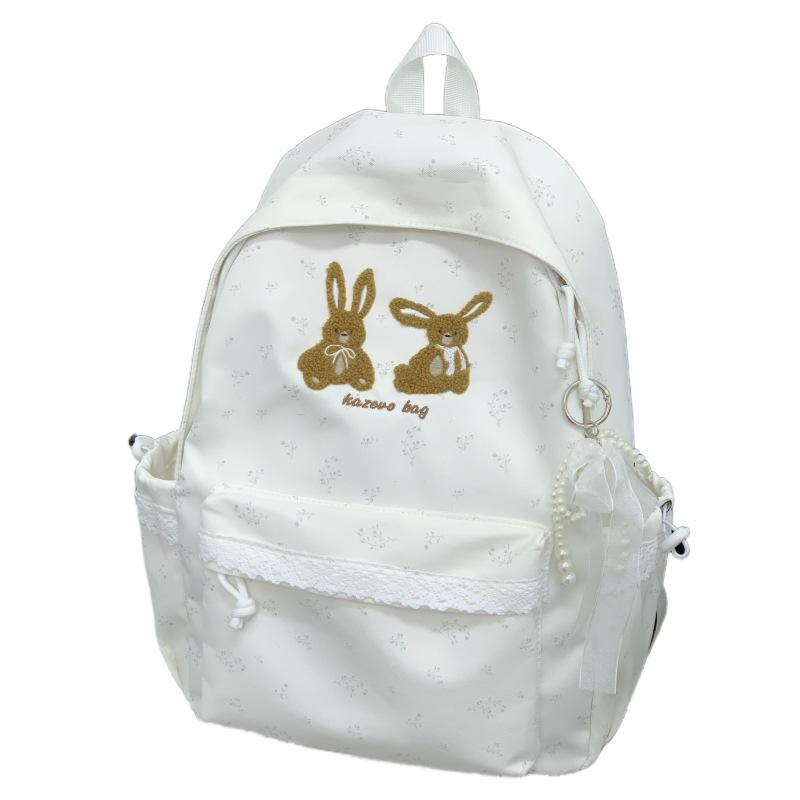 Schultasche Schultasche Mittelschule Mädchen Koreanisch ins Nische Kaninchen Druck Hoher Wert Hohe Kapazität Mittelschule Rucksack