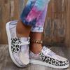 Spring new color matching four-season flat-bottomed lace-up single shoes women's round head canvas low-top large-size sequined casual shoes
