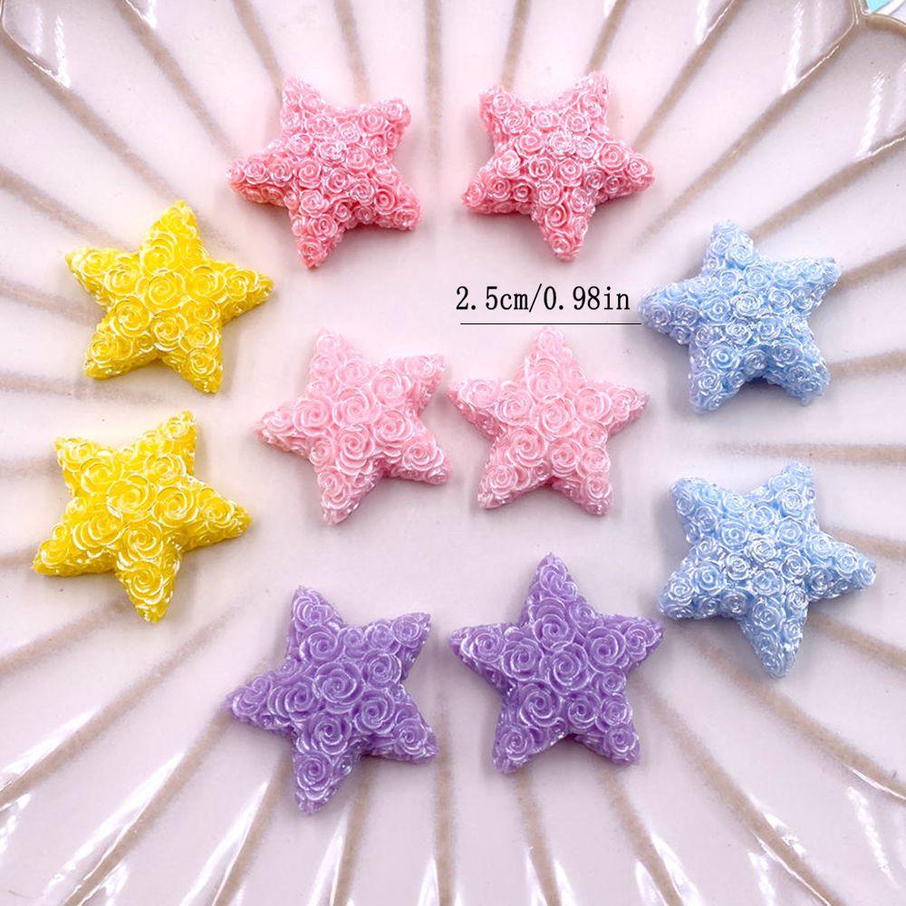 10 STÜCKE Gemischtes Harz Cartoon Bunt Rose Sterne Figuren Flache Rückseite Stein DIY Hochzeitsschmuck Dekor Scrapbooks Zubehör Bastelarbeiten