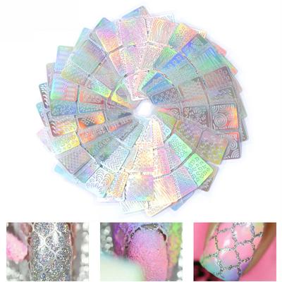 Lot de 24 autocollants pour nail art, motifs symphoniques découpés au laser, motifs à grande échelle, pour impression