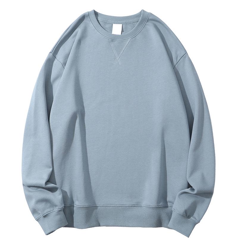 Felpa Girocollo Oversize Pesante da 380g in Puro Cotone, Colore Unito, Stile Primavera/Autunno, con Logo/Testo Personalizzato Stampato.