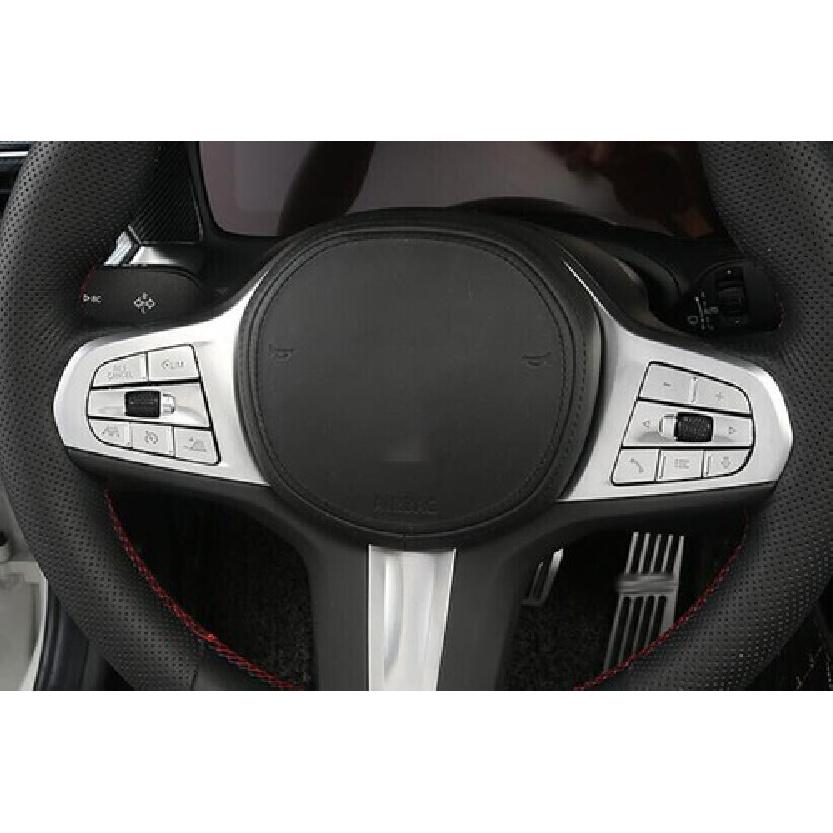 Silver Steering Wheel Button Cover Decor 11PCS For BMW X3 X4 G01 G02 2020-2021