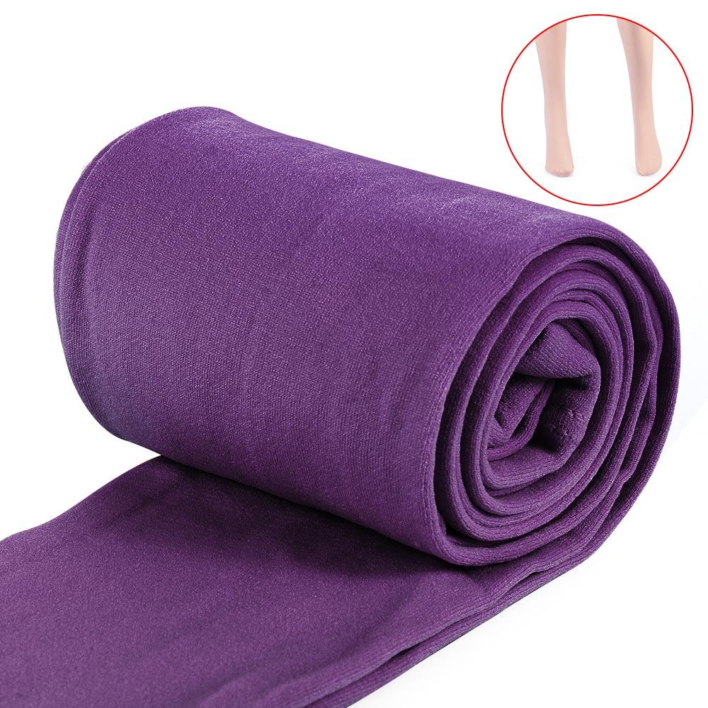 

Женские зимние термобелье теплые толстые колготки с пуховой подкладкой эластичные облегающие леггинсы брюки One Size фиолетовый