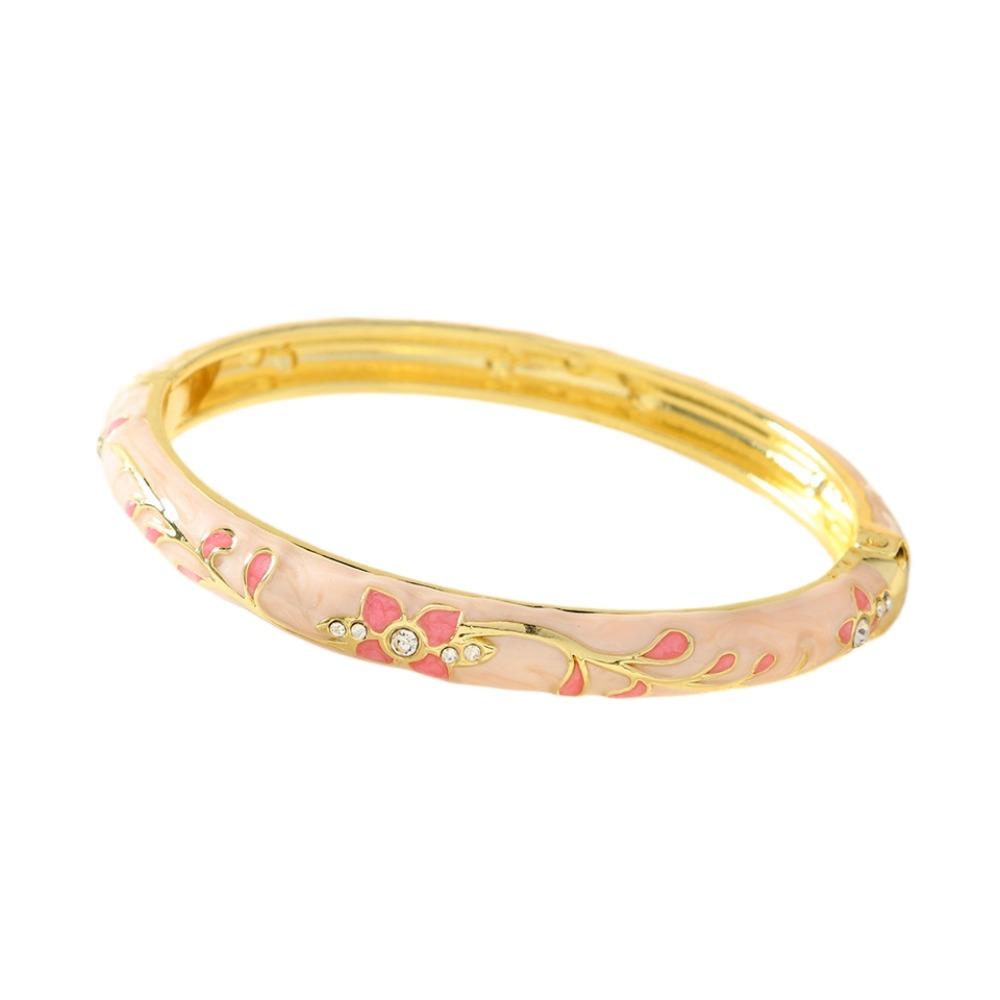 

Butterfly Floral Vintage Cloisonne Bangle Traditional Women s Hand Bracelet Gifts for Women Girl StyleA Light Pink