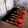 Modern Carpet with Black and Fiery Flame Design for Living Rooms Suitable for use as an anti-slip for living room bedroom sofas