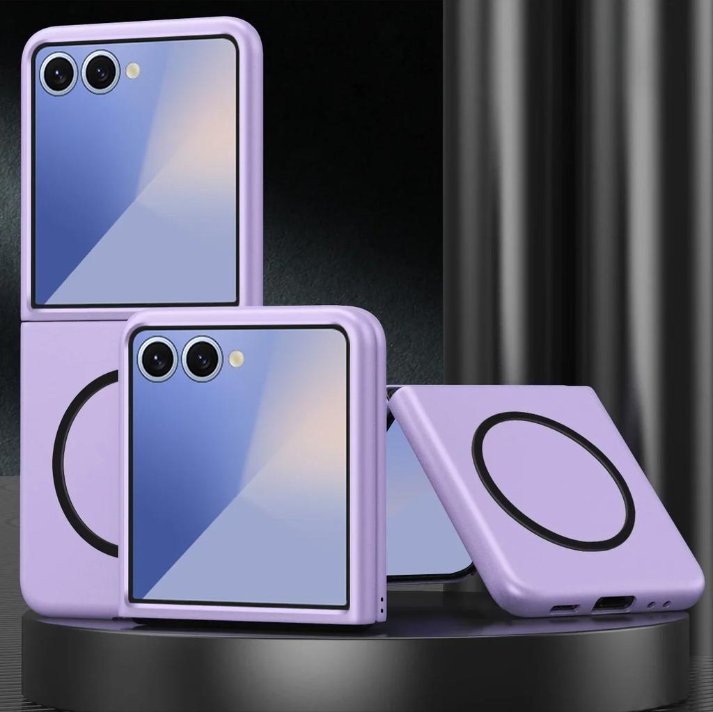 Slim Magnetic Phone Case for Samsung Galaxy Z Flip 7 FE 6 5 4 3 Flip7 Flip6 Flip5 Flip4 5G Matte Protective Hard Cover