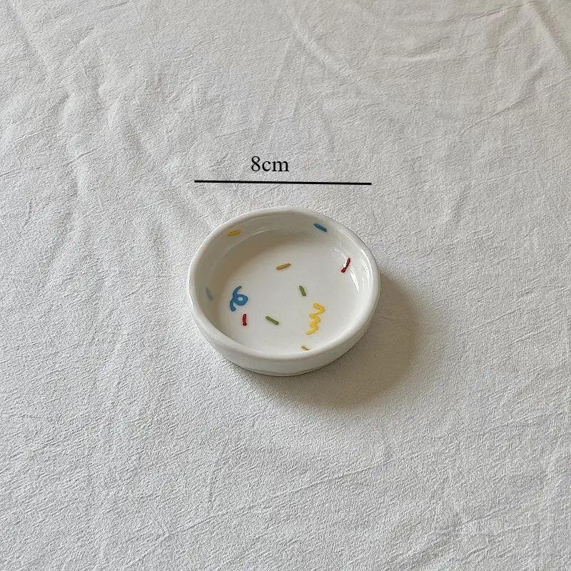 

Cute Hand Textured Tableware Handmade Ceramic Household Plates Vegetable Fish Dim Sum Plate Western Style Steak Oval Plate