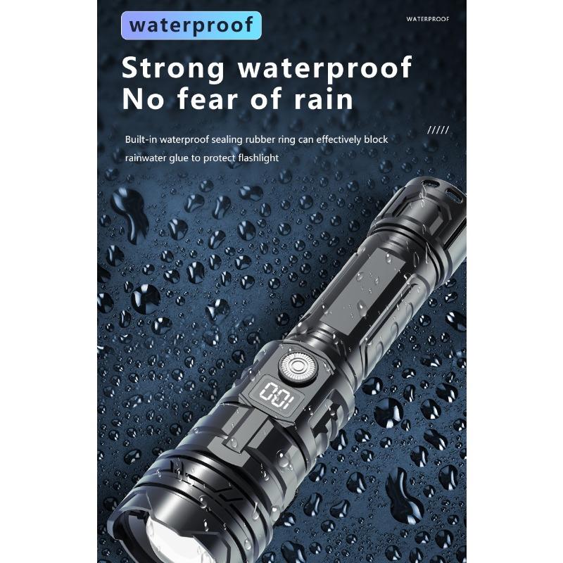 High Power  LED Flashlights Built-in battery USB Rechargeable Strong Hand Light Multifunctional Torch Lamp For Emergency Camping