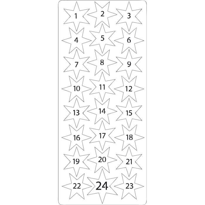 Autocollant - PEEL OFF'S ETOILES AVENT OR - Couleur Or - 105x232 - Mixte