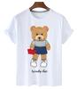 T-shirt Divertente con Stampa Orso Donna Moda Cartone Animato Harajuku Casual T-shirt Femminile Estiva Manica Corta Top T-shirt Unisex Maglietta Unisex