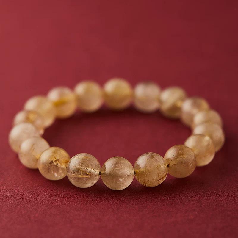 Armband aus goldenem Rutilquarz für Reichtum und Glück - Unisex-Geschenk