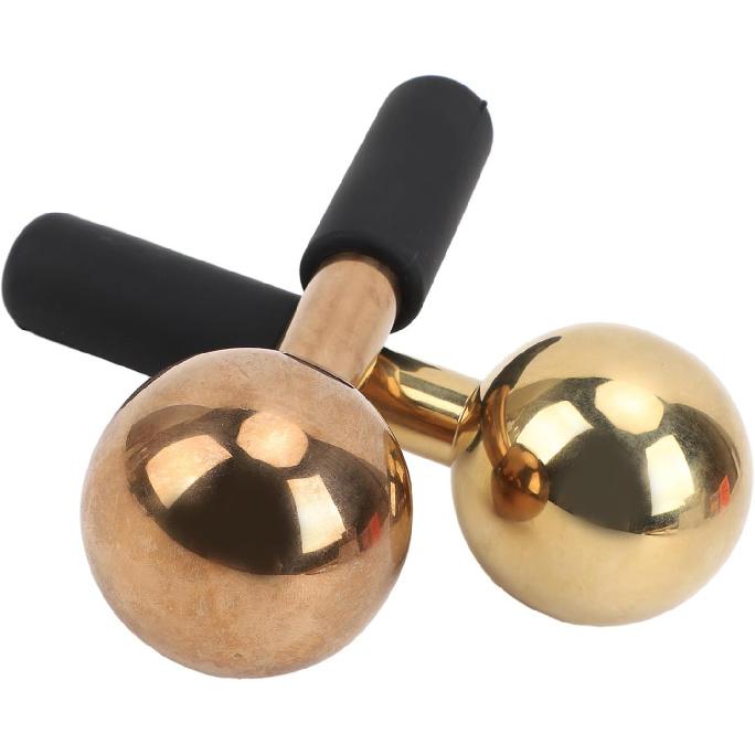 2Pcs Unbreakable Stainless Steel Ice Globes,Cooling Facial Roller Cryo Sticks for Skin Care, Puffiness, Wrinkles, Dark Circles