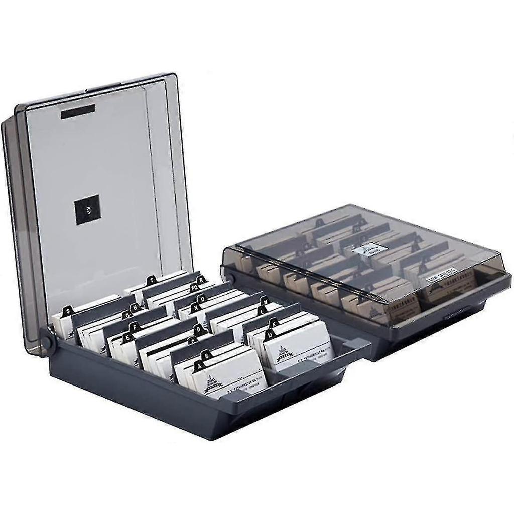 Business Card Box, 1000 Card Capacity Business Card Storage Box With A-z Index