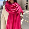 Luxury Faux Mink Scarf Women Men Solid Color Winter Warm Shawl Korean Style Chic Neck Wrap 208x70cm