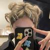 EZ PEACH Haarspangen, Niedliche Druckknopf-Haarspangen, Haarnadeln, Druckknöpfe, Dreiteilige Haarspangen, Pony, Stern-Design, Kinder-Haarspangen, Farbige Spangen, Anordnung
