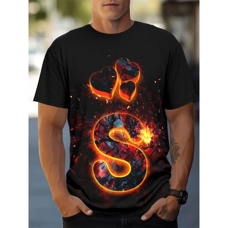 Skeleton Heart Pattern T-Shirt For Men Eyes Music 3D Print Short Sleeve Tees Fashion Unisex Street Round Neck T Shirts Kids Tops