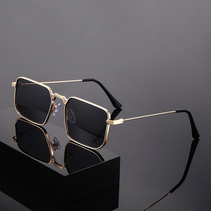 Rectangular Metal Sunglasses for Men Original European and American Retro Fashion Trends Shades for Men Steampunk Glasses