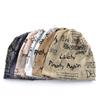 1 PC thin oversized knitted chic pile cap casual printed loose letter fashionable hat 55-59cm
