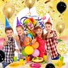 12inch 50pcs Gold Black Latex Balloon Set with Confetti, Suitable for Weddings, Birthdays, Themed Parties, and Family Gatherings