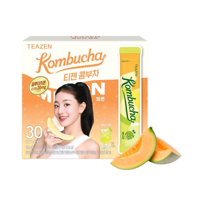 Teazen Kombucha Melon Glutathione 30 Sticks, Plum Alpha-CD 30 Sticks (12 Options)