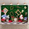 Wonderland Garden Tapestry: Chessboard, Rabbits, And Flowers For A Magical Home Decor