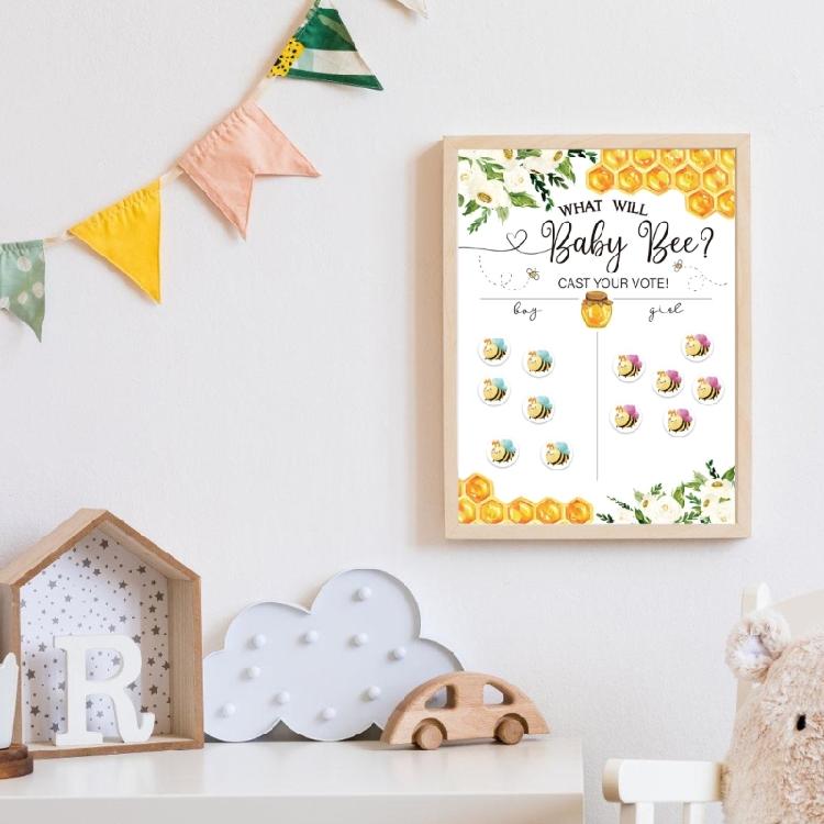 Celebratory Gender Reveals Game Accessories Stylish Boy or Girl Voting Poster with Stickers Baby Shower Voting Supplies