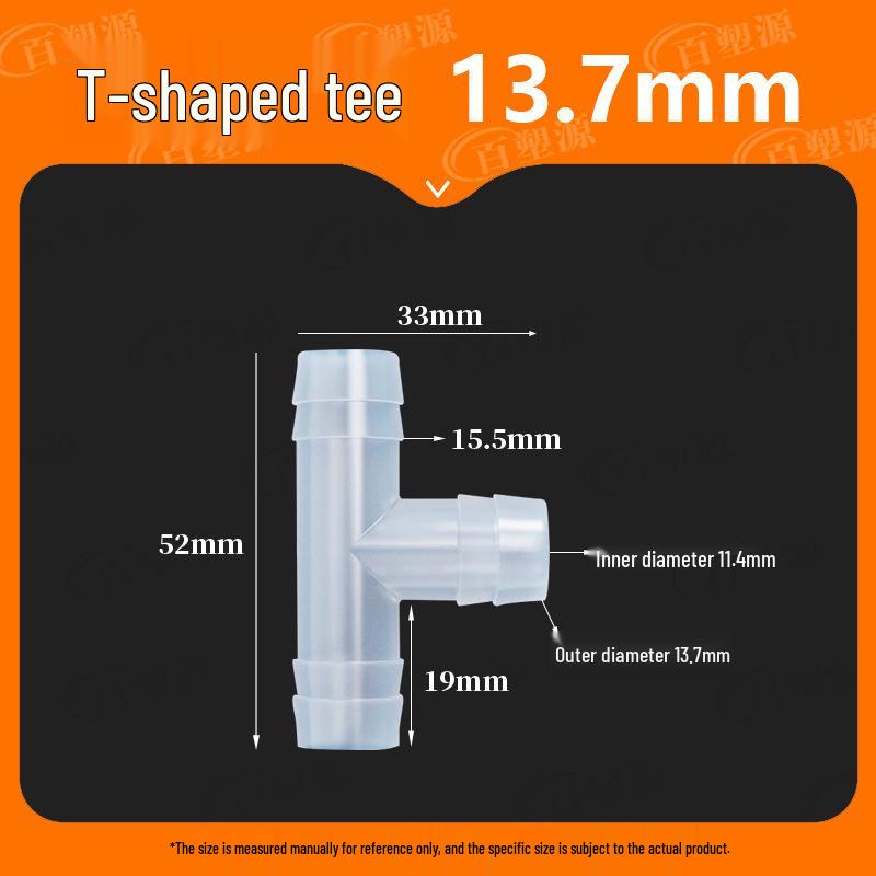 High-Temp Resistant Plastic Hose T-Connector, Quick Connect Fish Tank Accessory, PP Material