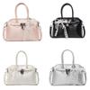 Ribbon Bow Pu Womens Office Handbag With Top Zip Closure For Daily Casual Use