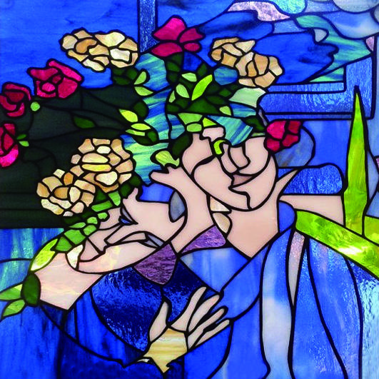 

Custom Size Window Film, Stained Glass Films, Frosted Privacy, Static Cling, Retro Colorful Stickers,for Bathroom,Home Decor (as the picture,30X30cm)