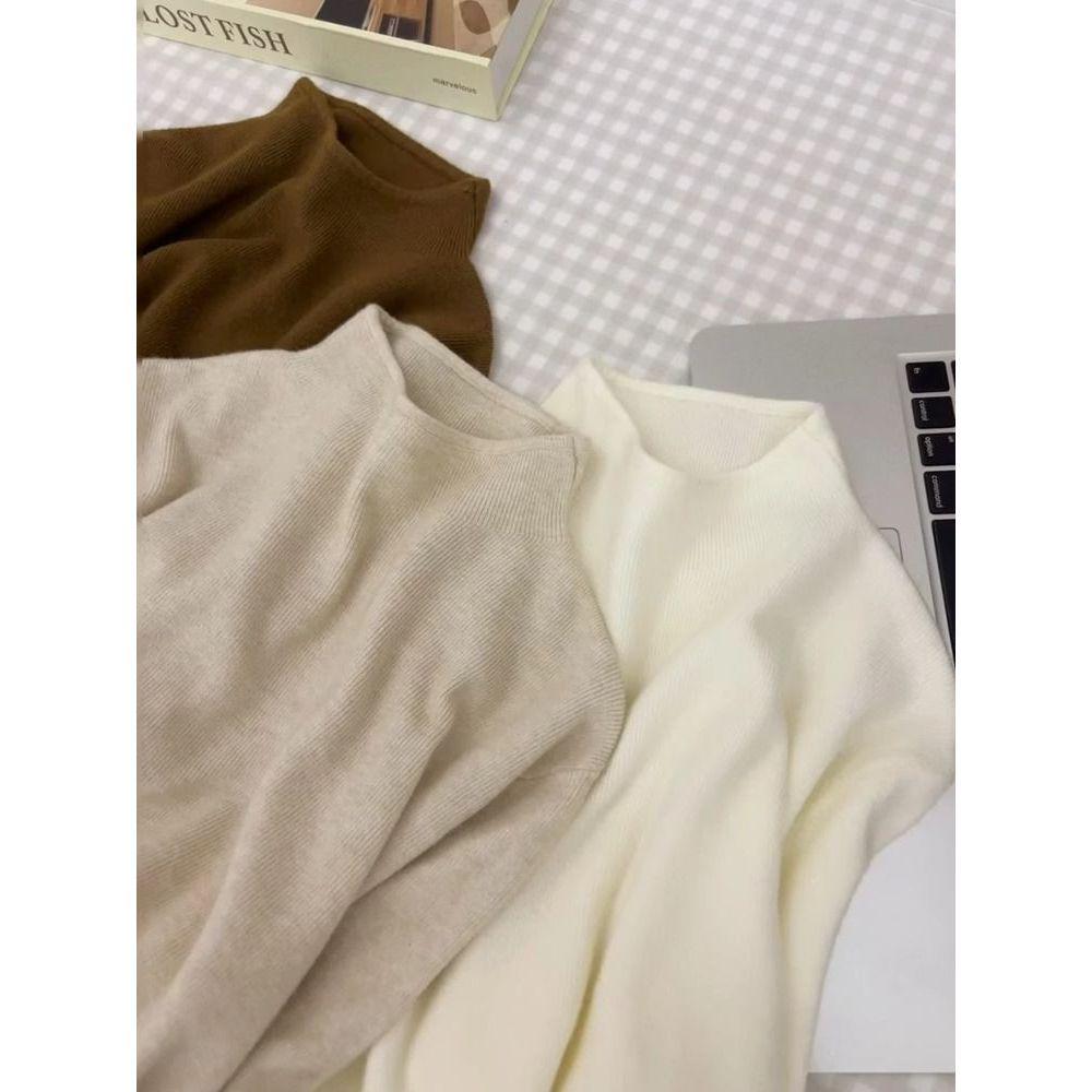 Women's 2026 Autumn High Neck Slimming Knit Top - New Style Long Sleeve Base Layer