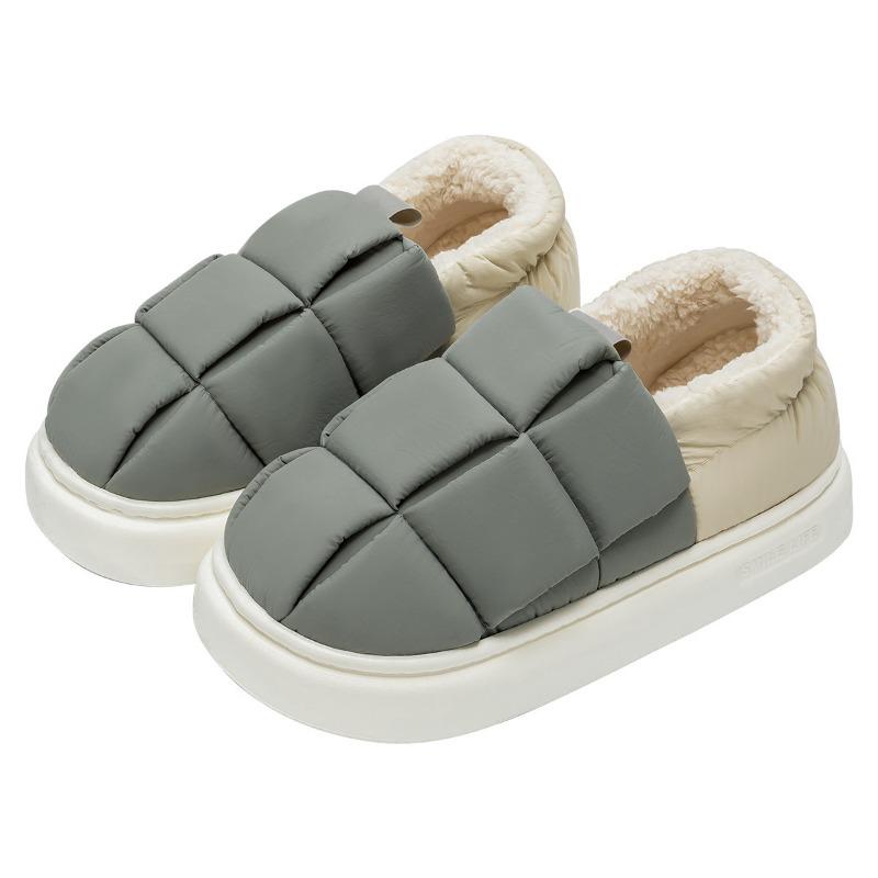 Waterproof Cotton Slippers Men's New Bags and Autumn and Winter Indoor Home Non-slip and Warm Bag Head Wool Cotton Shoes Outside