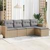 VidaXL Garden Lounge Set with Cushions 5 Pcs Beige Braided Resin 3251226