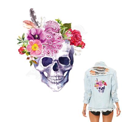 Boho Skulls Patch Iron On Clothes A-Level Washable Parches Ropa T-Shirt Diy Decoration Parches